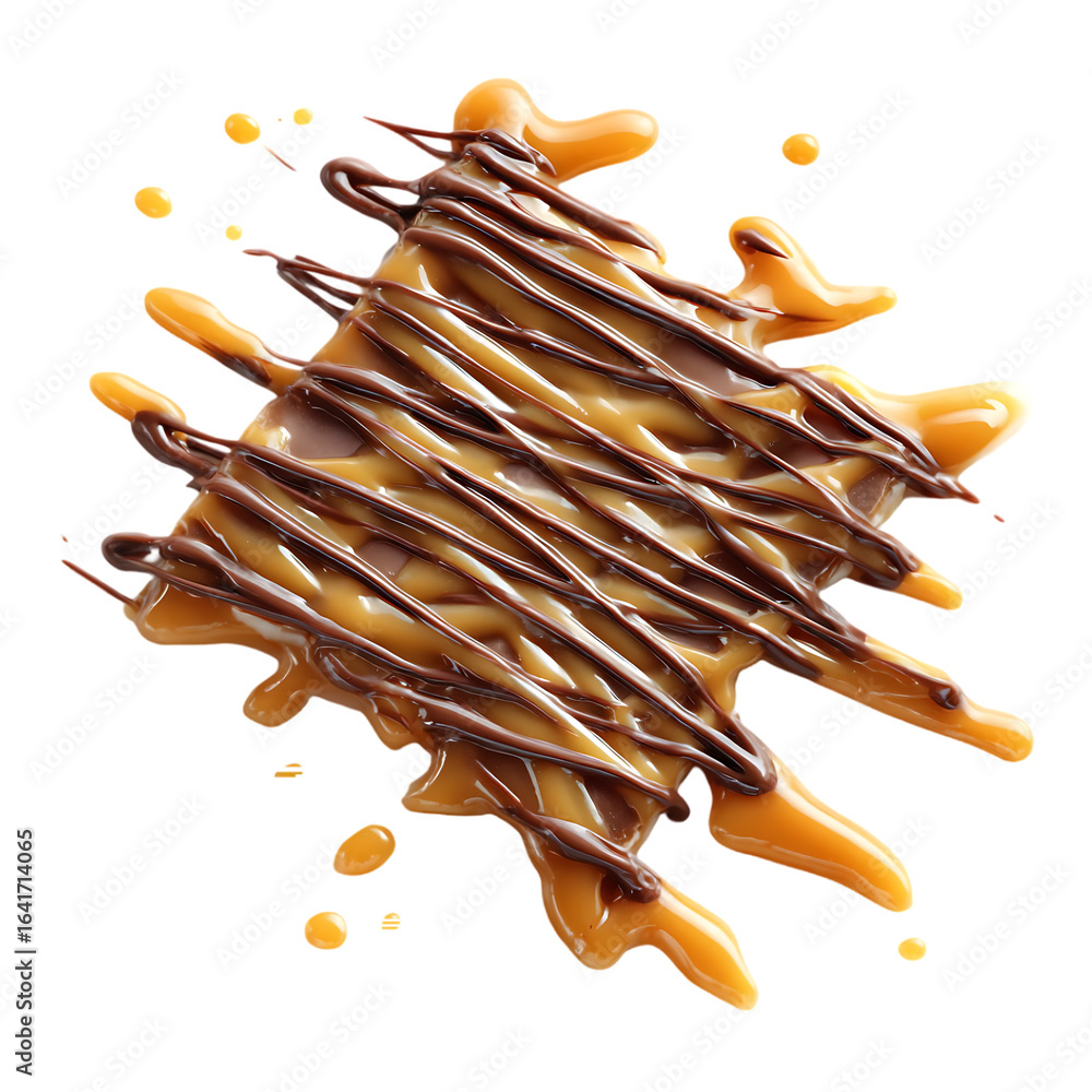 Obraz premium Caramel and chocolate candy bar delicious treat sweet dessert gooey confectionery