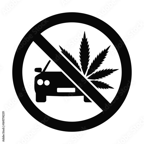 No driving under the influence of marijuana symbol