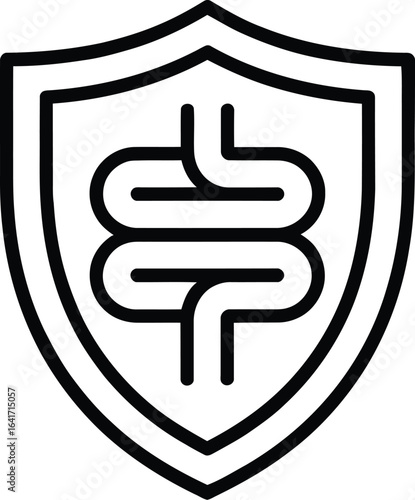 Shielded intestines icon for gut health and protection