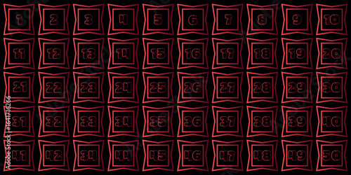 Numbers, 1 to 50 premium red circle gradient table logo table date