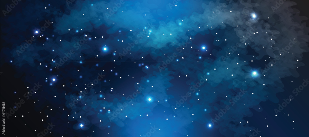 Fototapeta premium Space galaxy background with many stars. Space infinity with milky way starlight glow astronomical vector background 