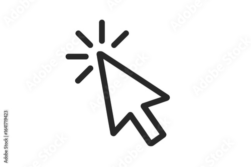 Click Cursor Icon, Vector Illustration, Mouse Pointer Click Action, Digital Cursor Symbol, Computer Interface Element, Transparent Background