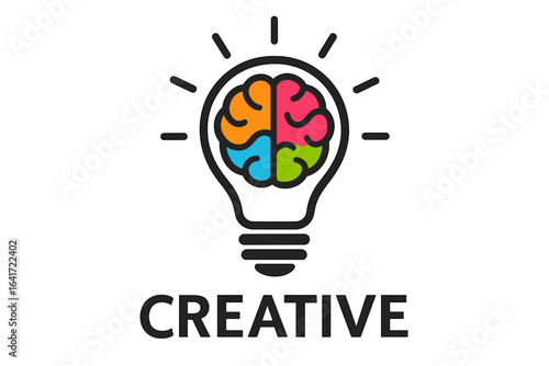 Creative idea logo design with light bulb concept, innovative vector illustration on transparent background, modern innovation symbol for business, technology, and creativity branding