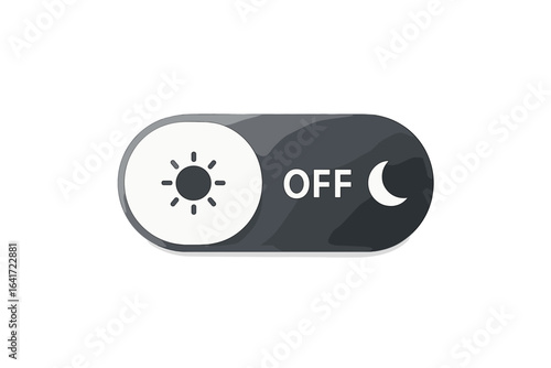 Day and Night Mode Switcher Toggle for Mobile App UI, Web Design, Animation. Light and Dark Theme Button, On/Off Switch, Dark Mode Activation, User Interface Element