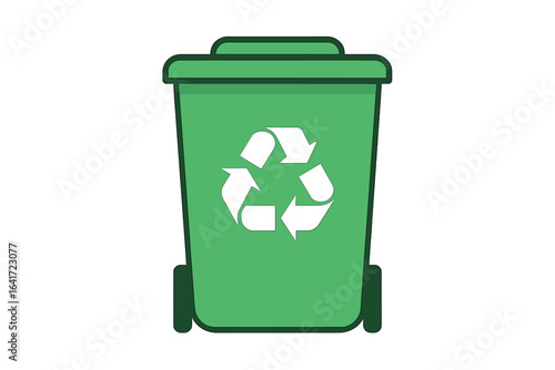 Colorful waste bins with organic, battery, metal, plastic, paper, glass, light bulb, and food trash for recycling and garbage separation collection vector illustration