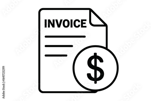 Invoice and Payment Icon Vector. Financial document, billing statement, procurement expense, money receipt file, account payable, dollar symbol, business transaction, accounting illustration