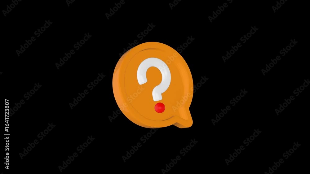 Yellow question mark notification animation on transparent background Yellow question mark notification animation on transparent background