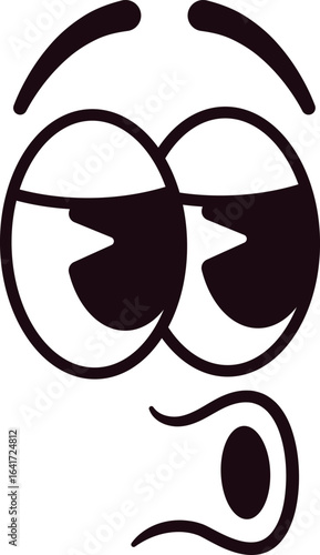 Cute humor face caricature whistling
