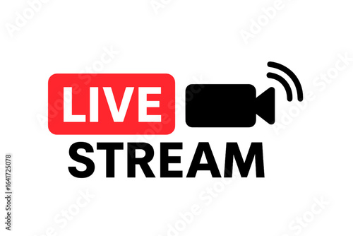 Live Stream Icon Vector, Live Streaming Broadcasting Symbol, Online Video Stream Graphic, Digital Media, Live TV, Online Education Video Symbol, Streaming Technology Icon