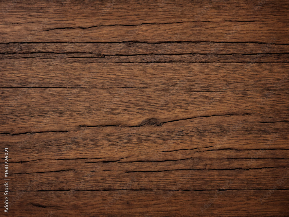 Fototapeta premium ﻿Holztextur im Detail: Dunkelbraune Oberfläche, feine Linien und natürliche Muster offenbaren sich in einer ruhigen Nahaufnahme.