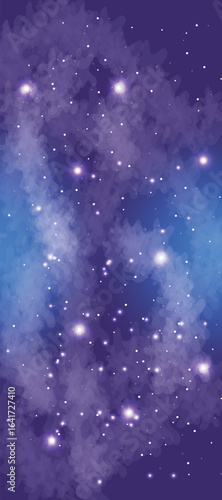 Space galaxy background with many stars. Space infinity with milky way starlight glow astronomical vector background	