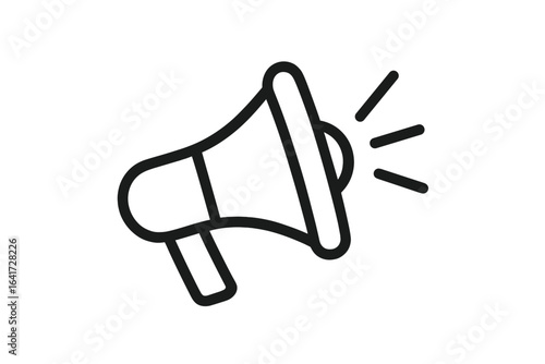Megaphone loudspeaker icon, announcement and communication symbol, marketing and promotion vector illustration on transparent background