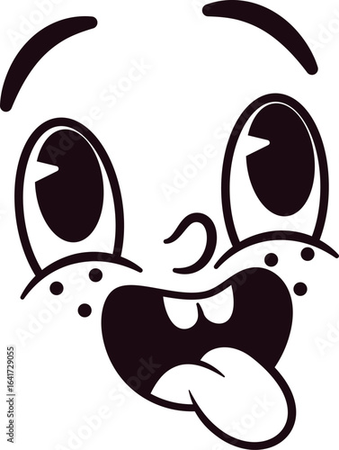 Playful humor face showing tongue