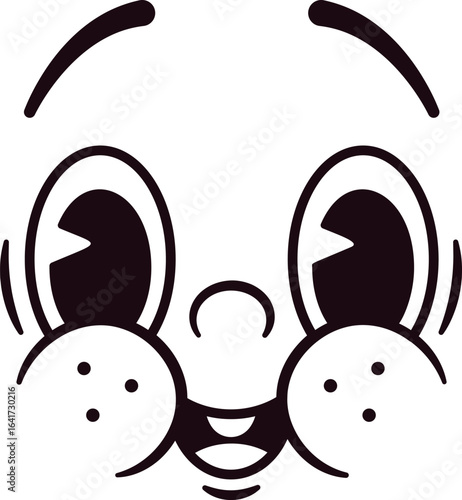 Surprised childish anthropomorphic face smiley