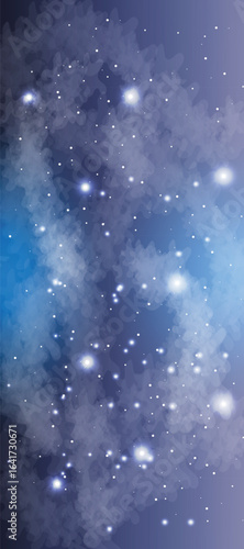 Space galaxy background with many stars. Space infinity with milky way starlight glow astronomical vector background	