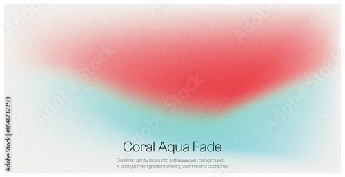 Coral Lagoon Fade, Gentle gradient merging warm coral pink into cool aqua blue tones creating a calming abstract backdrop perfect for stylish digital and modern creative design projects
