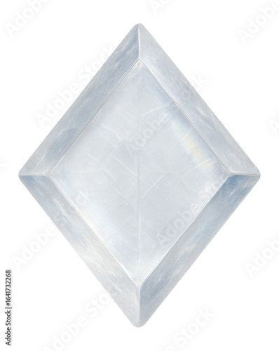 Urea crystal with rhombic shape and translucent appearance