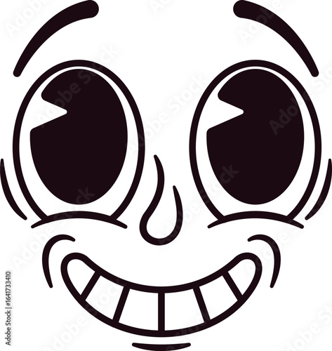 Toothy smiling anthropomorphic face smiley