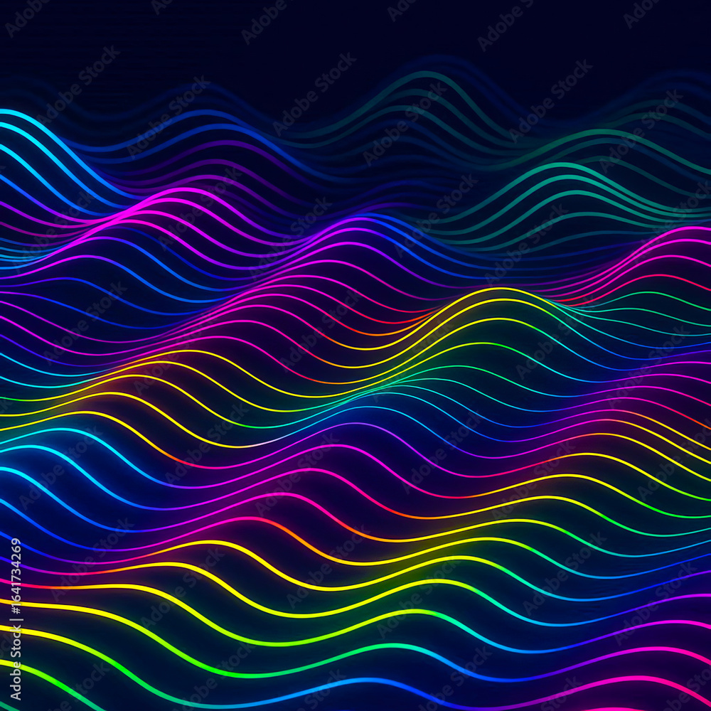 Obraz premium Neon Web3 Waves 