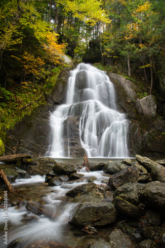 Moss Glen falls in Granville, Vermont tumbles effortlessly over rocks and into cascades below
