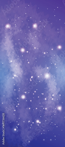 Space galaxy background with many stars. Space infinity with milky way starlight glow astronomical vector background	