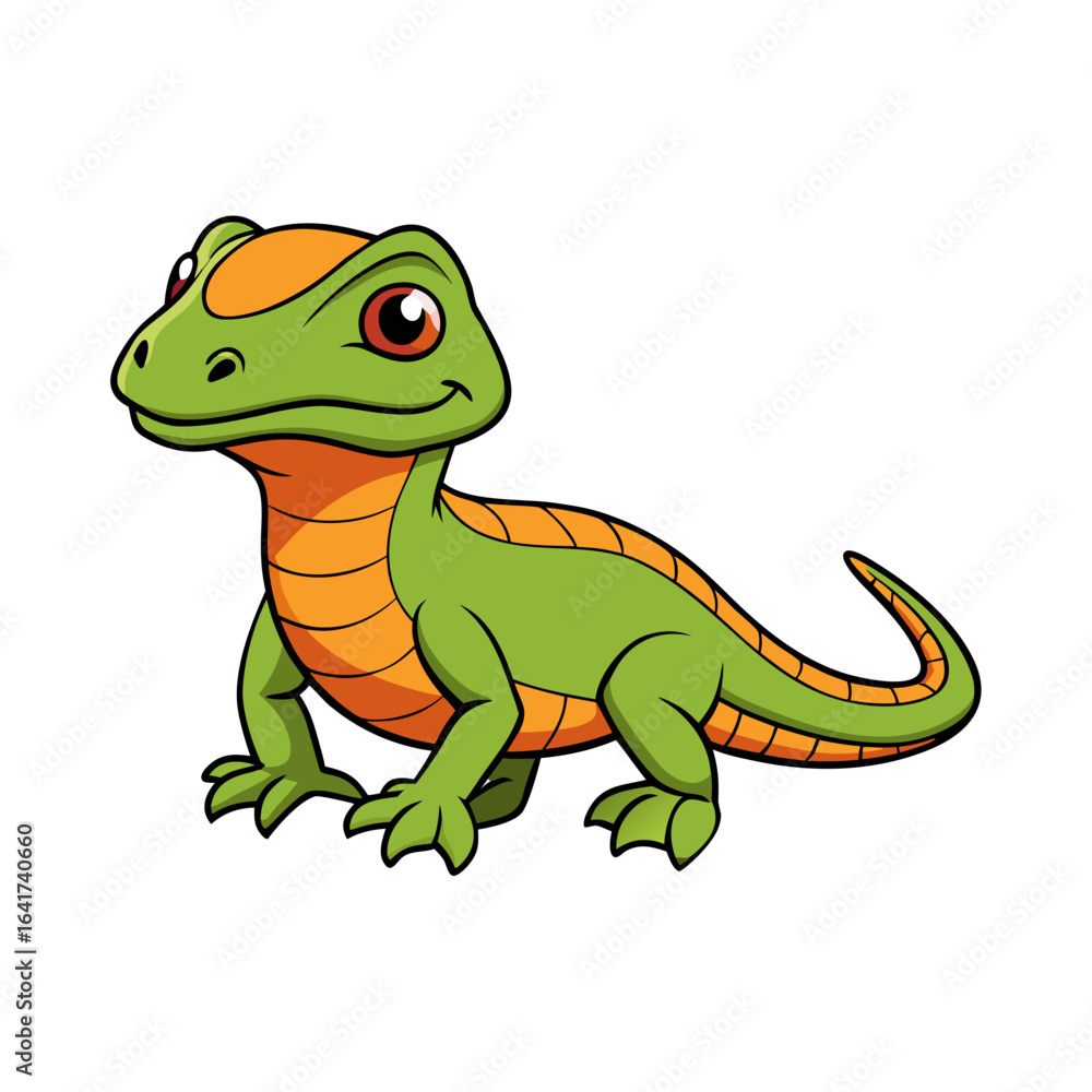 Fototapeta premium Simple Unique Design Komodo Dragon Vector Style on White