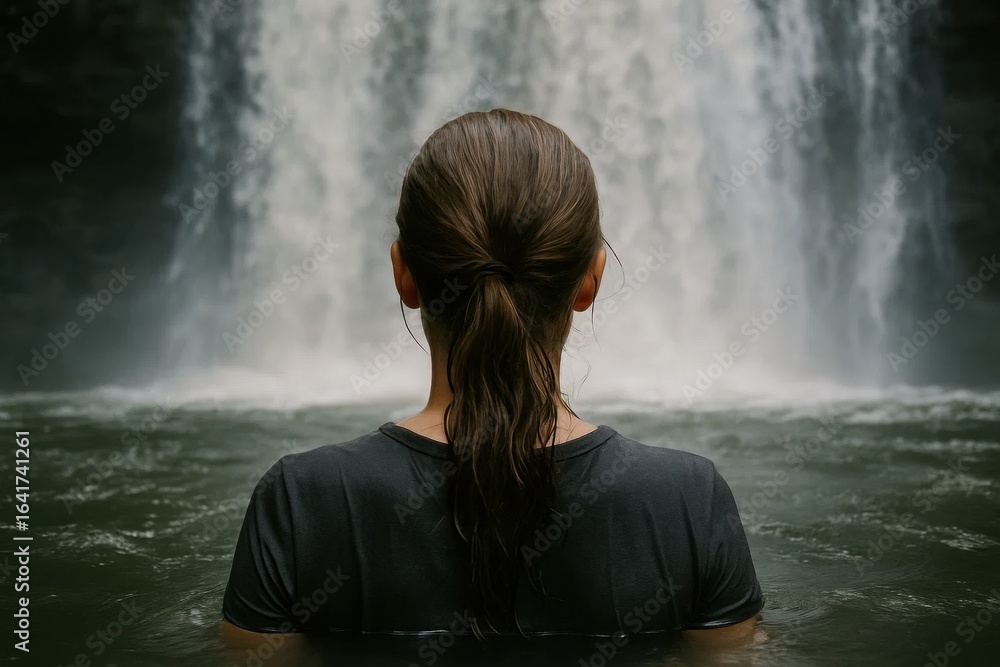 Obraz premium A Moment of Reflection in Nature's Embrace