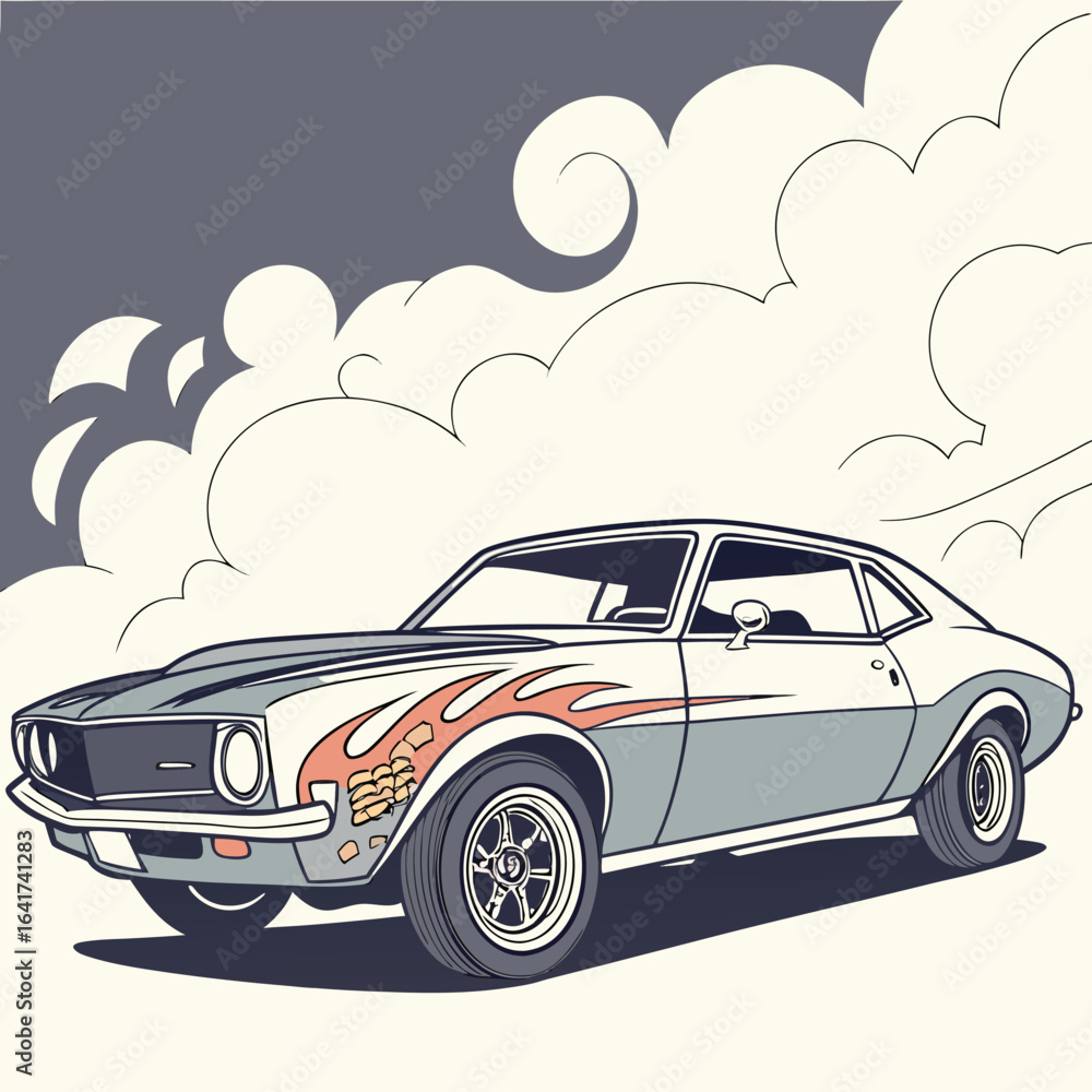 Obraz premium retro car vector illustration