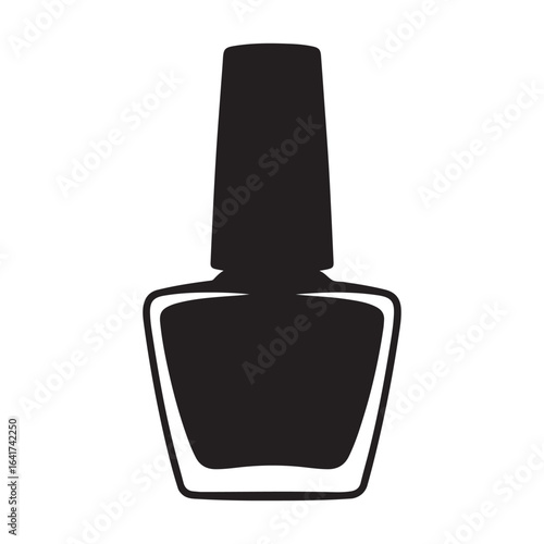 Nail polish bottle silhouette vector, Nail polish icon. Vector black silhouette. with white background.