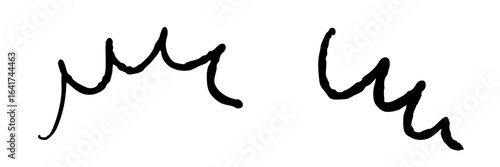 手書きの黒い気づき線　漫符アイコンセット
