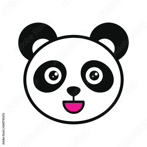 Adorable panda blinking eyes in a cheerful animated expression Vector illustration