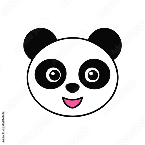 Cute panda face blinking happily in a charming cartoon loop Vector illustration