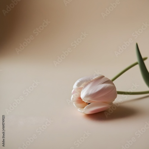 pink tulip on a black background