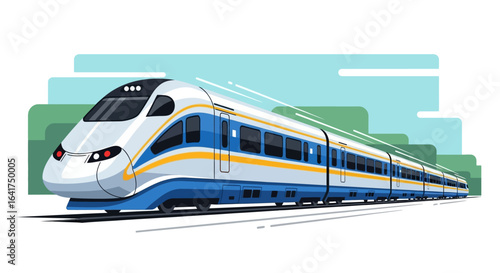 High-Speed Train Modern Transportation in Motion | Fast Travel and Efficient Transit Concept
