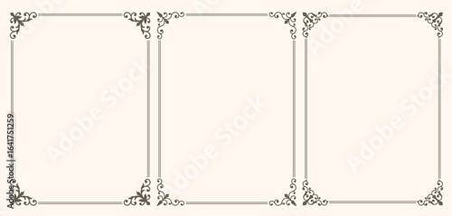 Set of frames in vintage style