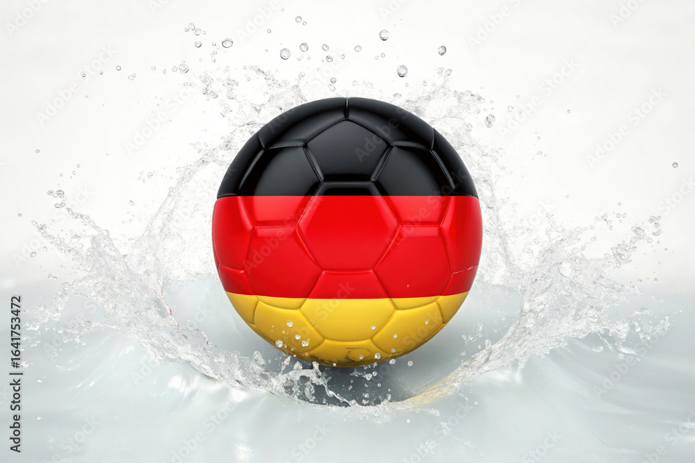 Naklejka premium German flag football splashing water isolated on transparent background