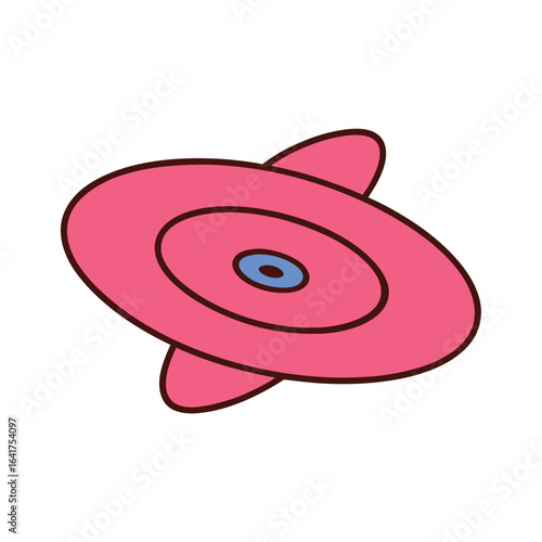 Cartoon disc rotating smoothly in a joyful animated style Vector illustration