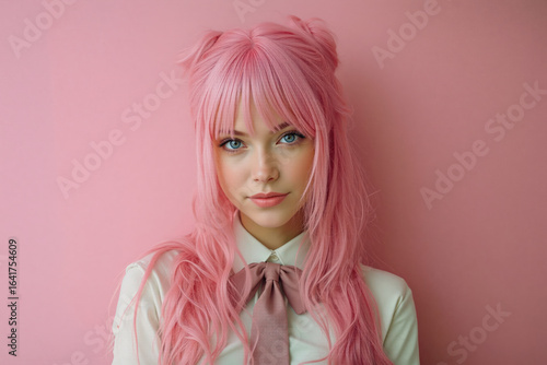 Wallpaper Mural Pink-Haired Beauty Torontodigital.ca