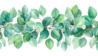 Eucalyptus leaves border