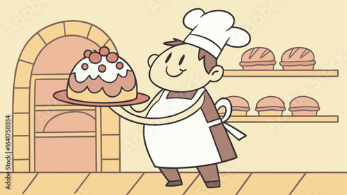 chef with cake