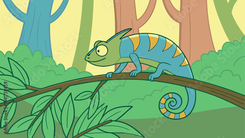 chameleon on a branch
