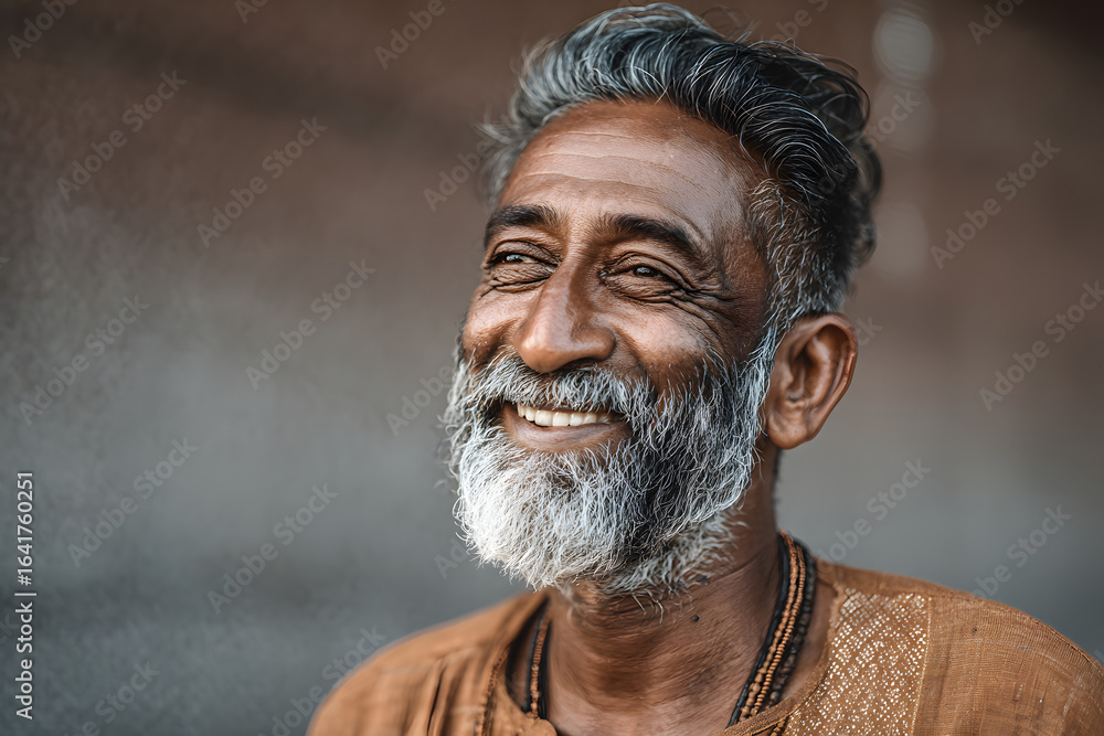 Mature man of Indian ethnicity with a smiling face expression Mature man of Indian ethnicity with a smiling face expression