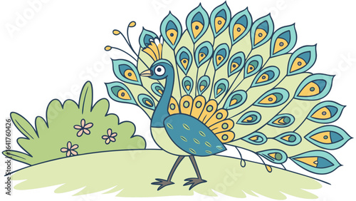vector illustration of a peacock