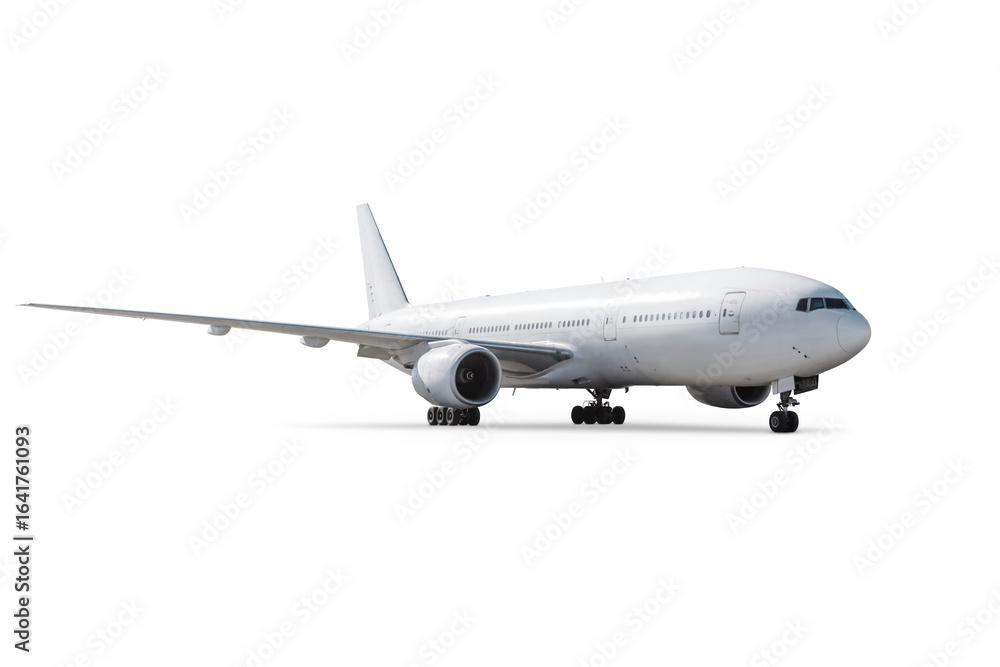 Fototapeta premium White wide body passenger jetliner isolated