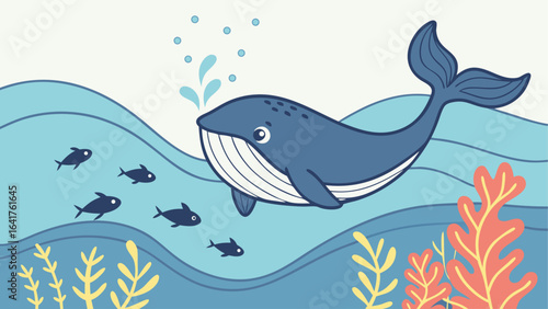 vector illustration of a whale