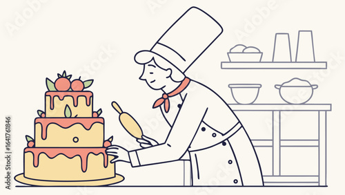 chef with cake