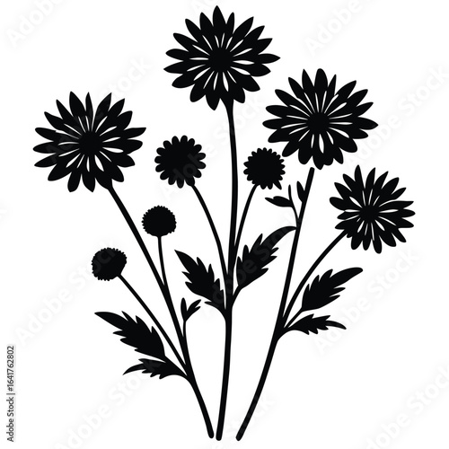 Florist element isolated wildflower mix on white background 