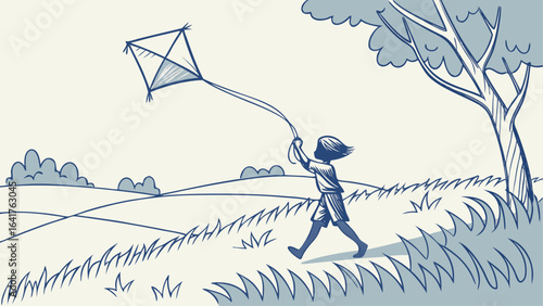 winter landscape with a man