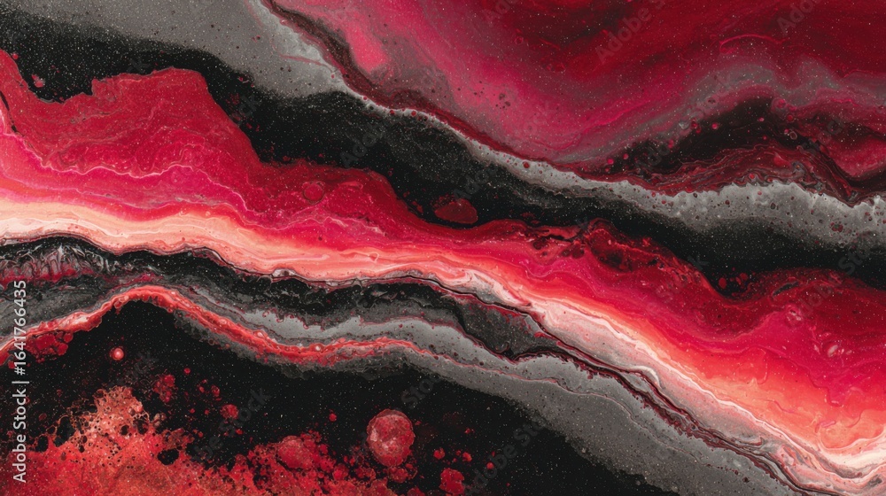 Obraz premium abstract red black fluid art