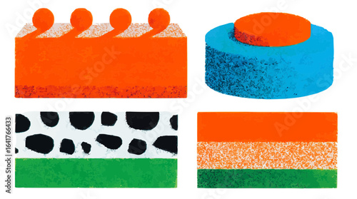 Isolate, vector children's illustration, cakes, sweets, for children's web design, creative style Freaks, vector graphics for sites, landing pages, advertising, web design